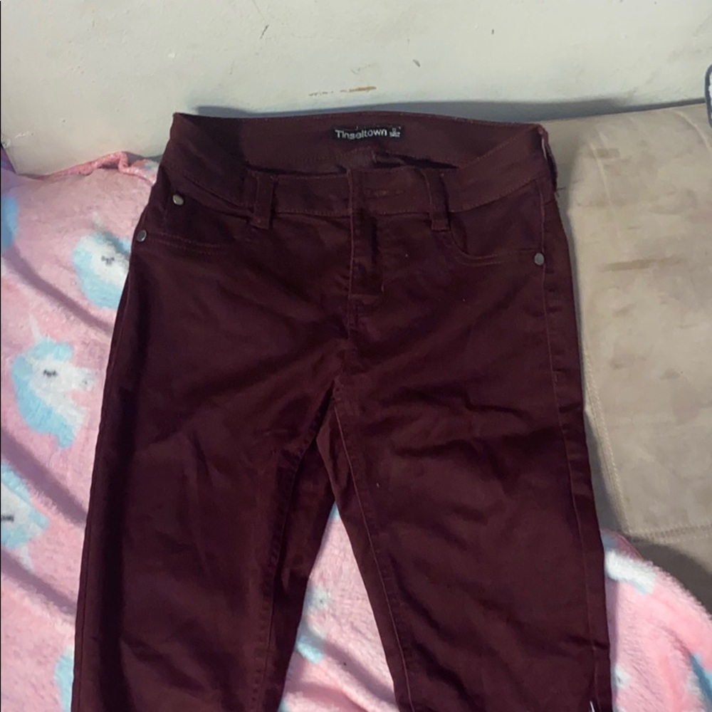 Tinseltown’s maroon stretchy jeans
